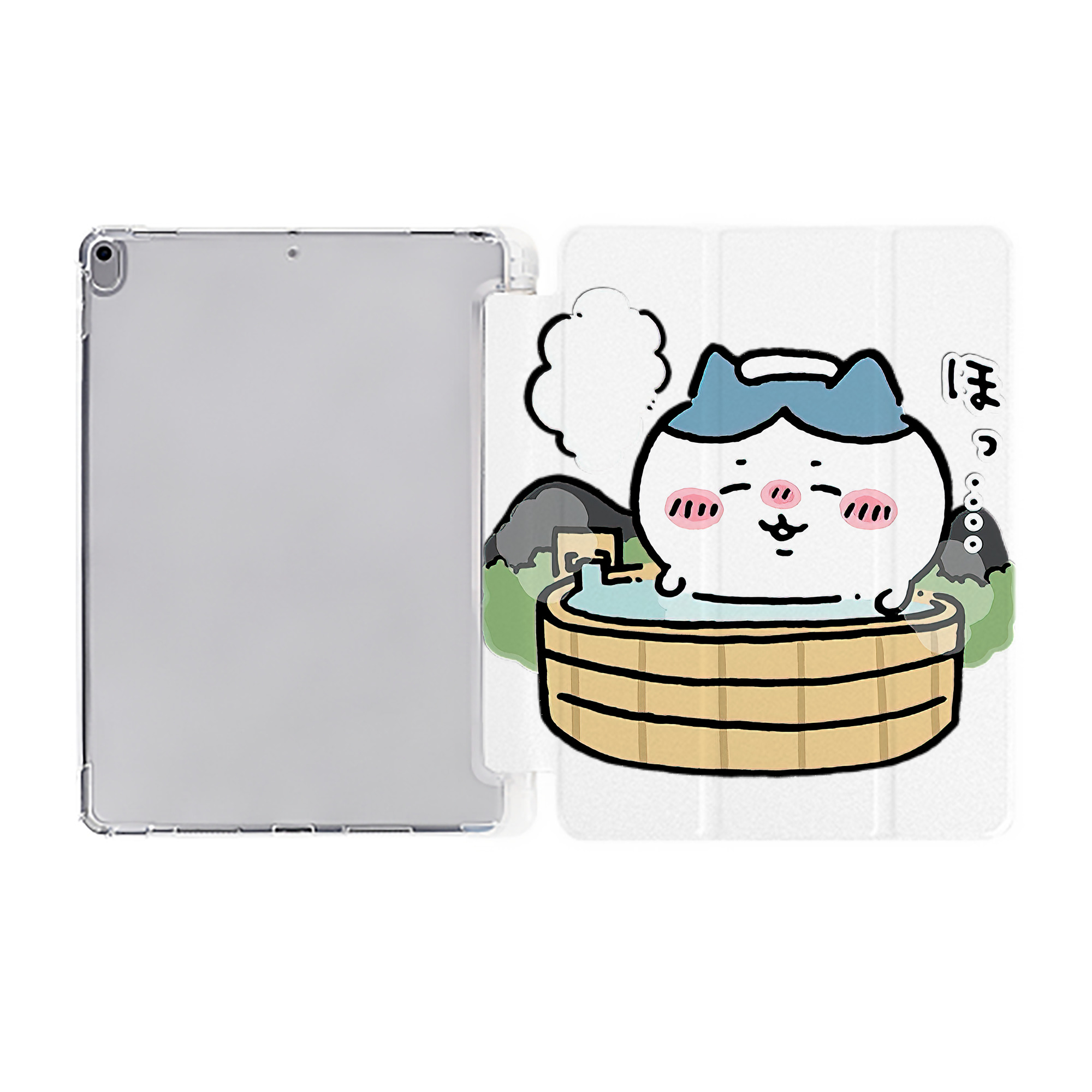 （画像用） ちいかわ ハチワレ Chii-kawa hachiware IPad ケース ペン収納付き 三つ折りスタンド PUレザー×シリコン 対応機種9.5/10.5/10.9インチ